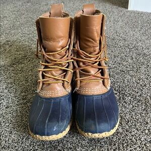 L.L. Bean Brown and Blue Duck Boots